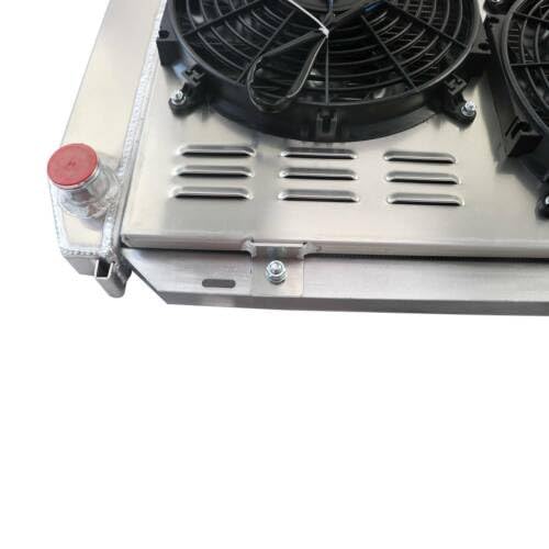 High-Performance 3 Row Aluminum Radiator for 1979-1993 Ford Mustang GT/LX 5.0L V8 Manual Transmission - Complete Cooling Kit with Shroud Fan & Thermostat Relay - Perfect for Street Racing, Off-Road & Hot Weather Driving