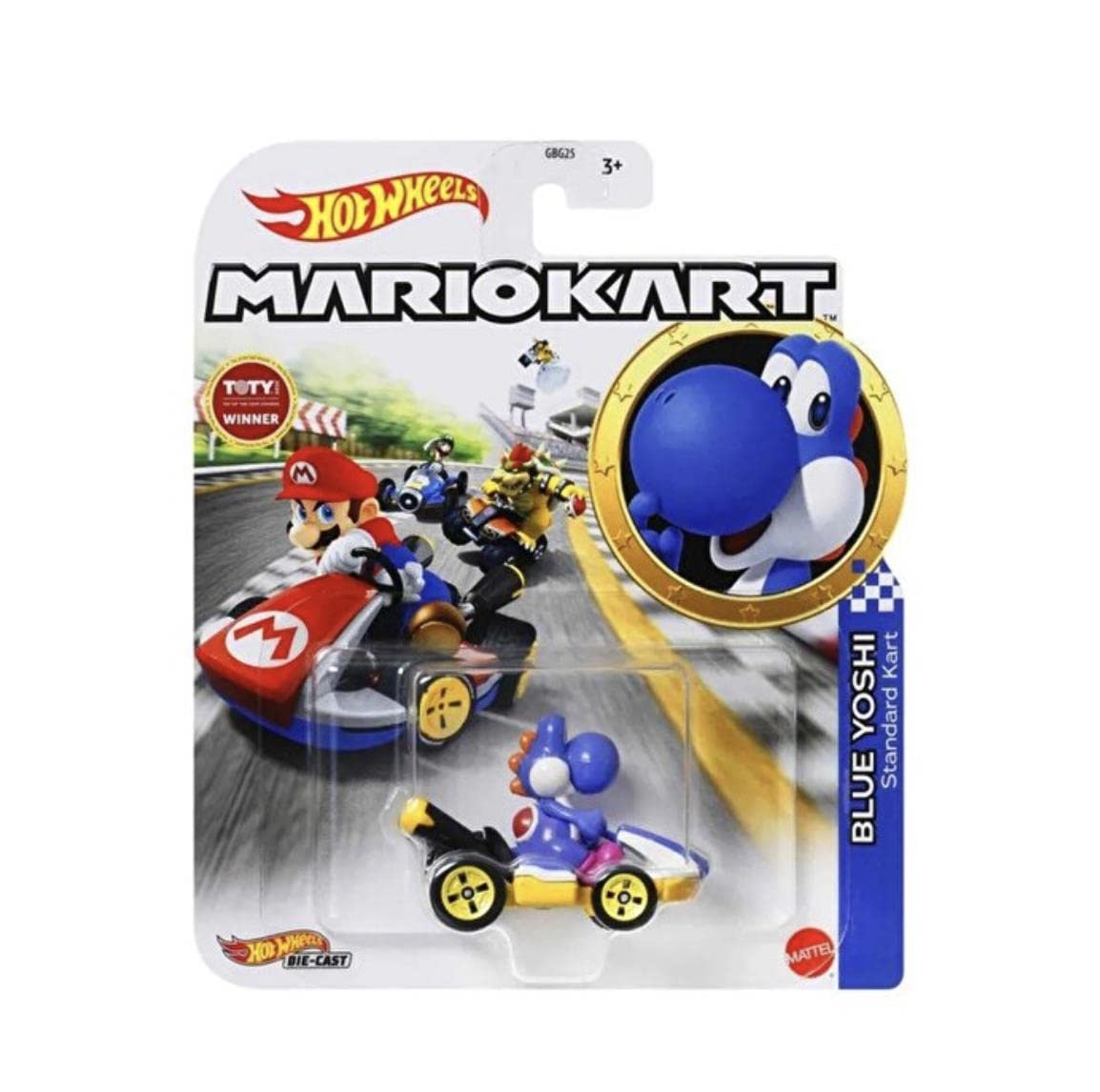 Hot Wheels Mario Kart Blue Yoshi Standard Kart - Die-Cast Toy Car for Kids & Collectors | Perfect for Playtime, Gifts & Display | Inspired by Nintendo Mario Kart Racing Game