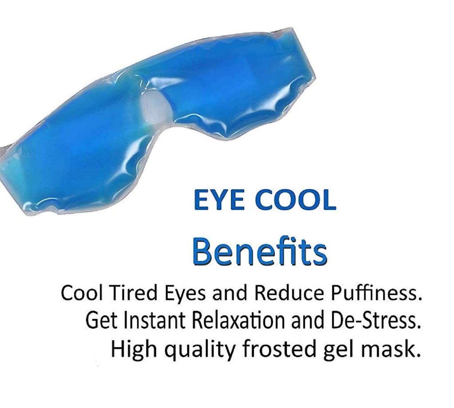 Zollyss 2-Pack Cooling Gel Eye Mask for Dark Circles & Puffiness Relief | Hydrating Dry Eyes & Reducing Redness | Reusable Cold Compress for Headaches & Pain | Sleep Mask for Men & Women | Perfect for Travel, Office & Home Use - Blue