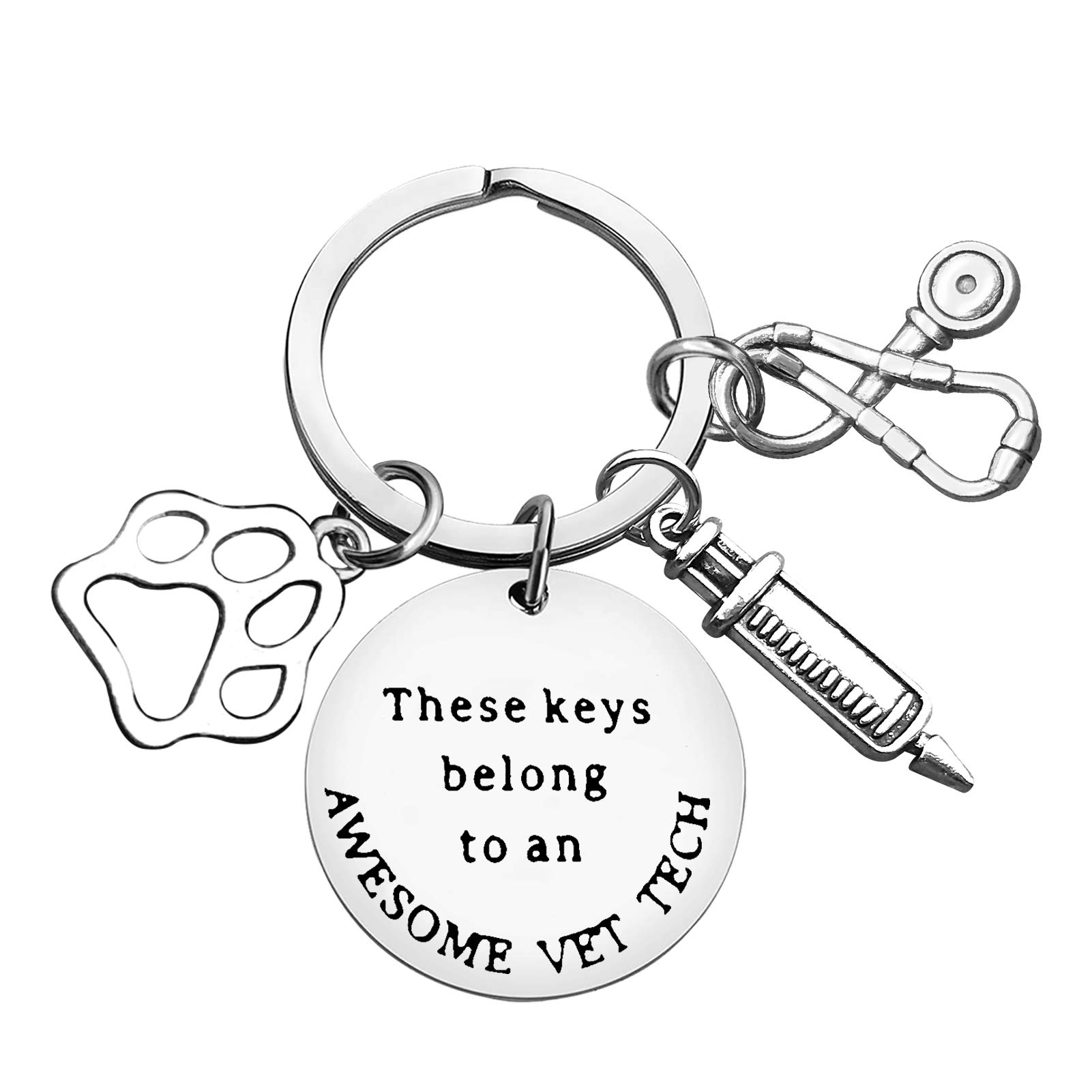 Vet Tech Keychain - Veterinarian Appreciation Gift for Graduation, Christmas, Birthday & Retirement - Durable Veterinary Medicine Keychain - Perfect for Vet Students, Animal Lovers & Veterinary Professionals - Ideal for Daily Use, Clinic ID Tags & Gift Giving