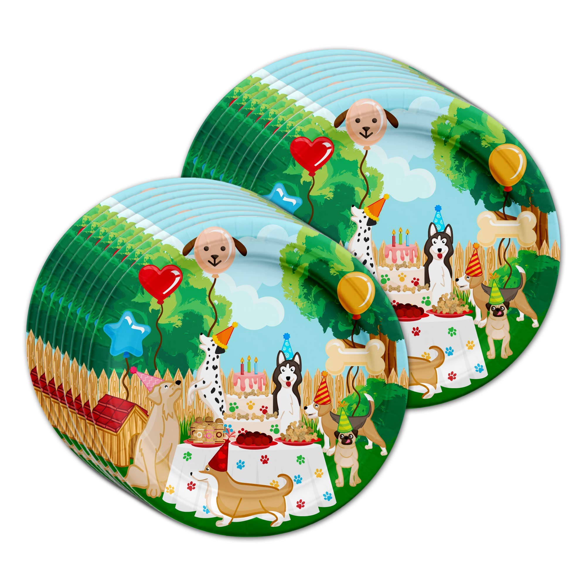 Puppy Dog Birthday Party Supplies Set - 16-Piece Kit with Plates, Napkins & Cups for Puppy Themed Celebrations - Perfect for Kids' Birthday Parties, Dog Lovers Events & Pet-Themed Gatherings