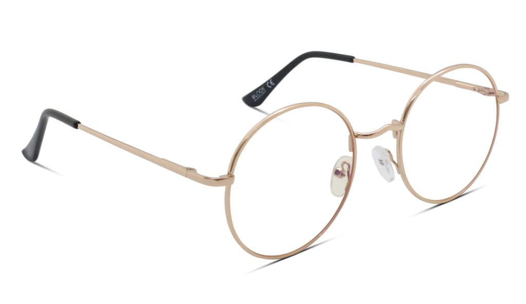 ScreenTime Elton Blue Light Blocking Computer Glasses - Gold Frame with Prescription Lenses for Eye Strain Relief - Perfect for Gaming, Office Work & Digital Screen Use