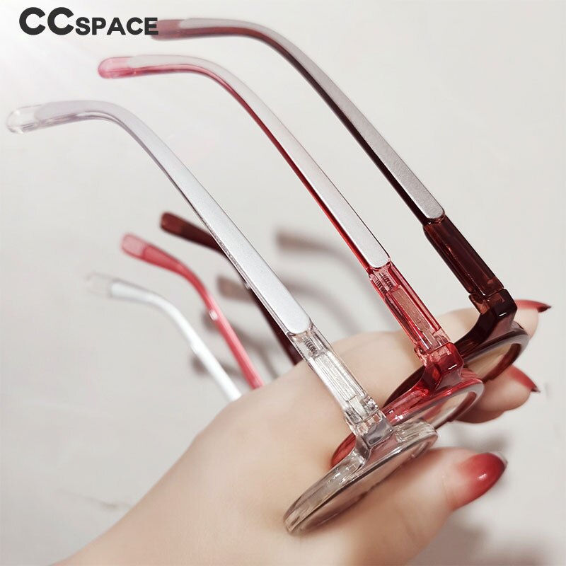 CCspace Women's Full Rim Round Acetate Reading Glasses +2.00 to +4.00 - Stylish Hyperopic Eyewear for Reading, Office & Computer Use