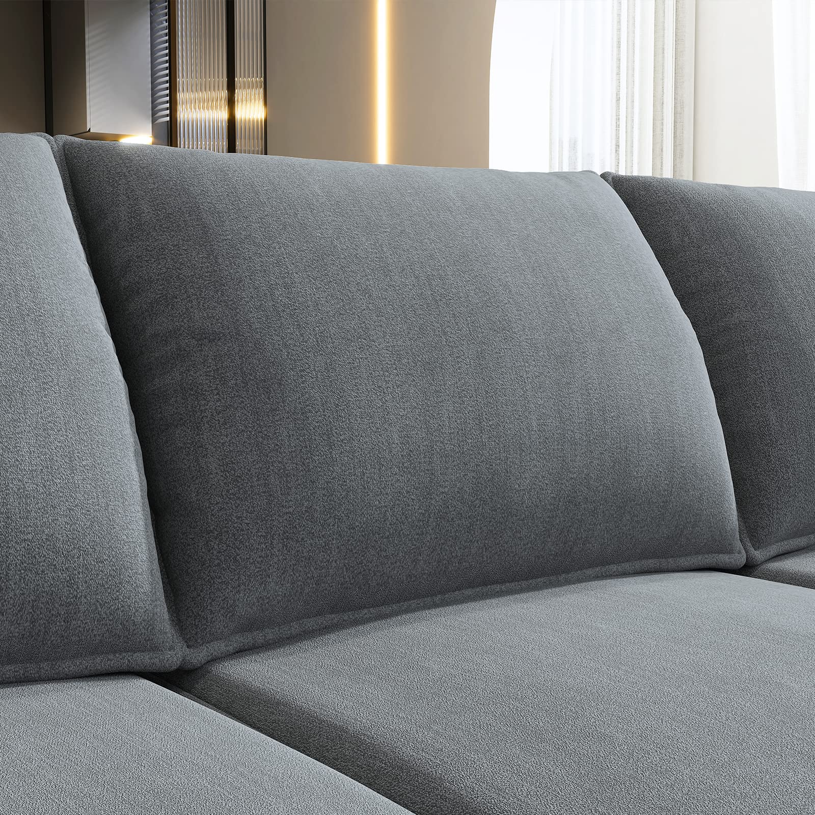 HONBAY Modular Sectional Sleeper Sofa with Storage | Convertible Reversible Chaise Sectional Couch for Living Room | Bluish Grey | Perfect for Small Spaces, Guest Rooms & Home Theater Lounging