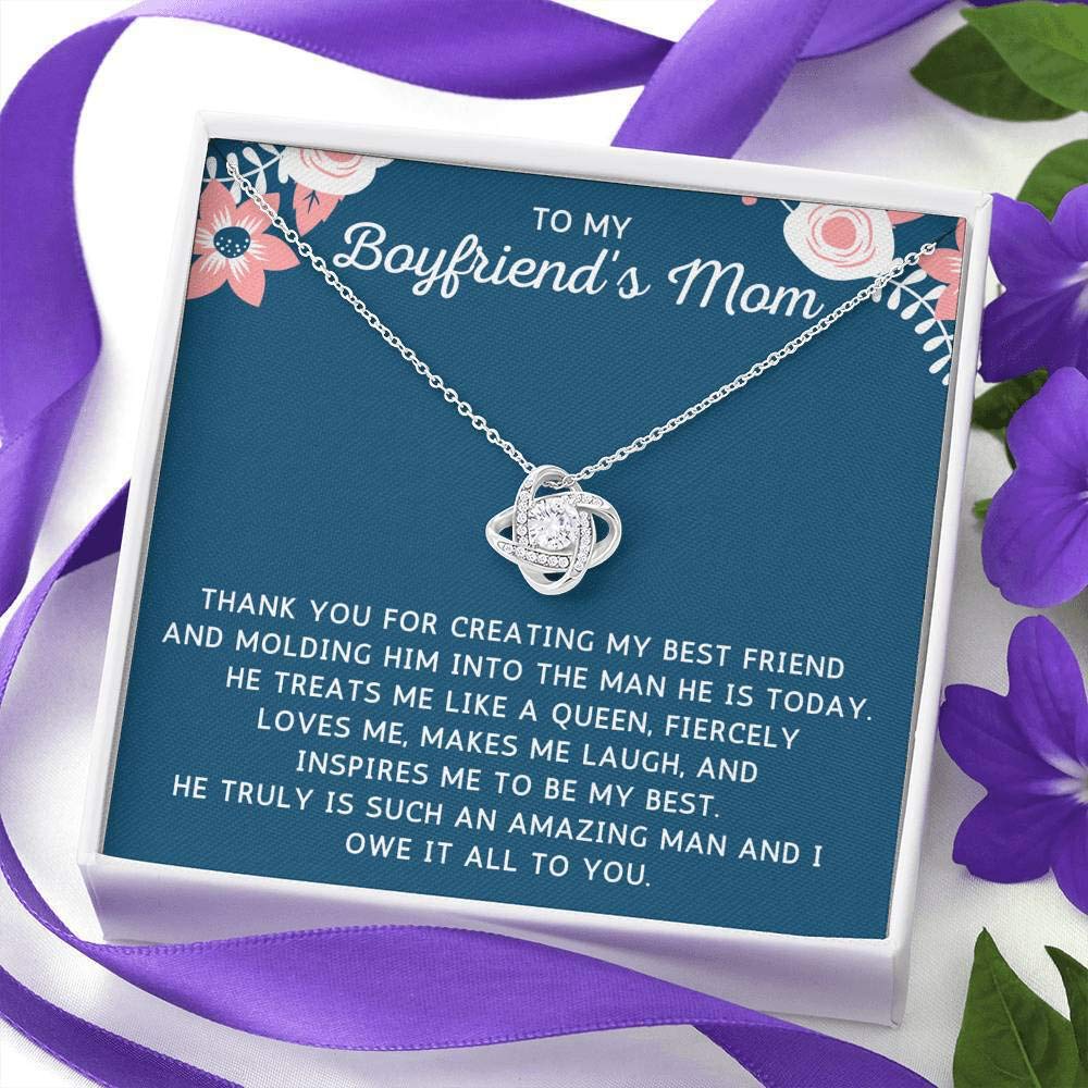 Elegant Heart Pendant Necklace for Boyfriend's Mom - Sterling Silver Jewelry Gift with Premium Gift Box | Perfect for Mother's Day, Birthday & Special Occasions