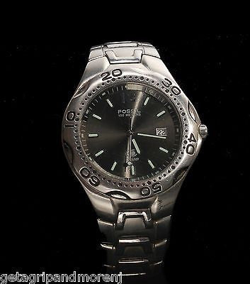 FOSSIL AM 3423 Blue Stainless Steel Men's Watch - 100M Water Resistant, Great Condition - Perfect for Business, Casual Wear & Outdoor Activities