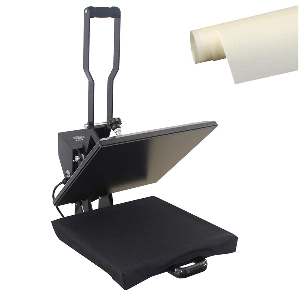 15x15 Inch Manual Heat Press Machine with Teflon Sheet - Perfect for T-Shirt, Vinyl, Mousepad, Phone Case, Tote Bag & Sublimation Transfer - Ideal for DIY Crafts, Home Decor & Small Business Projects