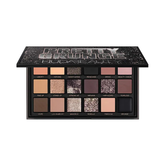 Huda Beauty Pretty Grunge Limited Edition Eyeshadow Palette - Smoky & Glam Makeup for Party, Date Night & Special Occasions