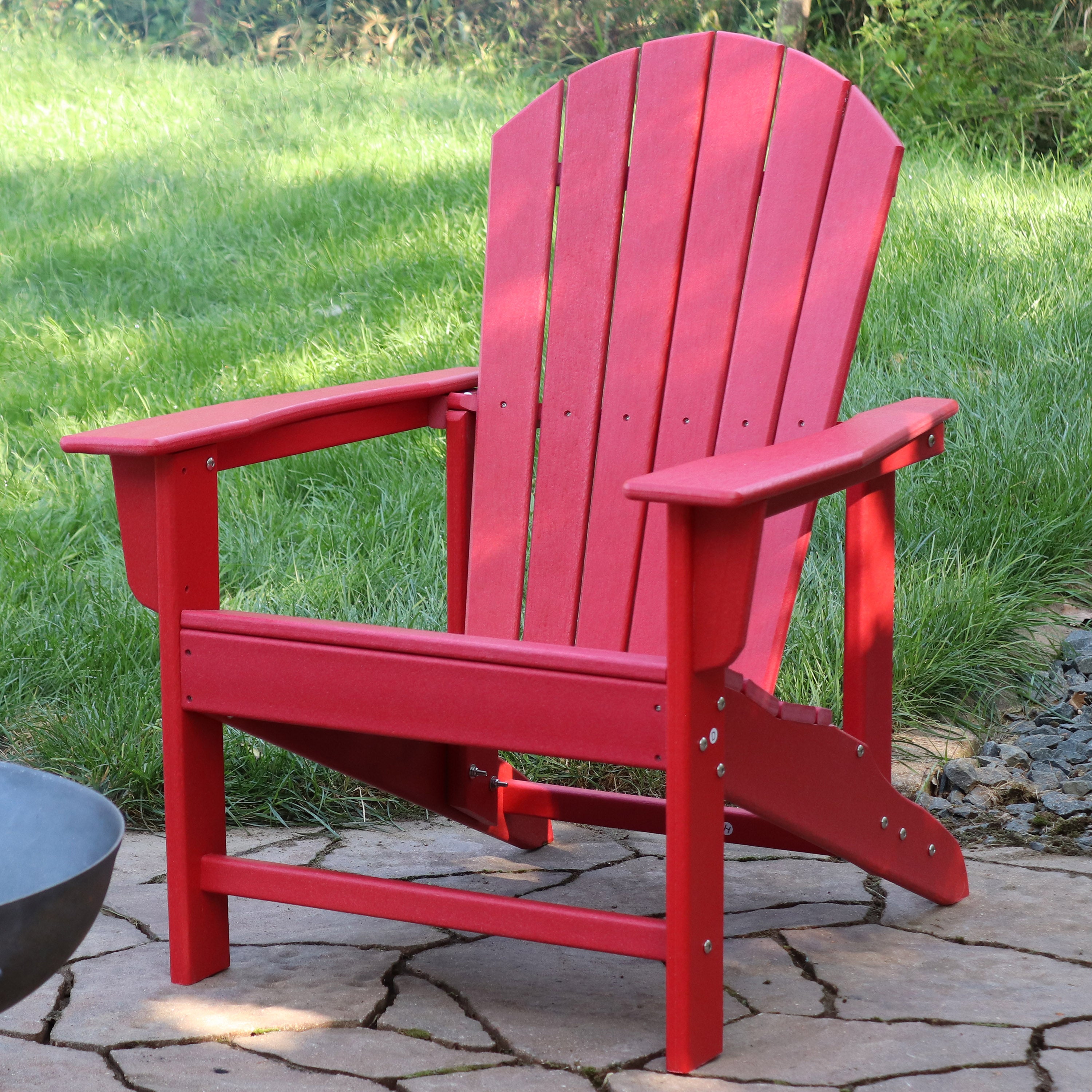 All-Weather Adirondack Chair by Sunnydaze - Heavy Duty 300 lb Capacity, 38.25
