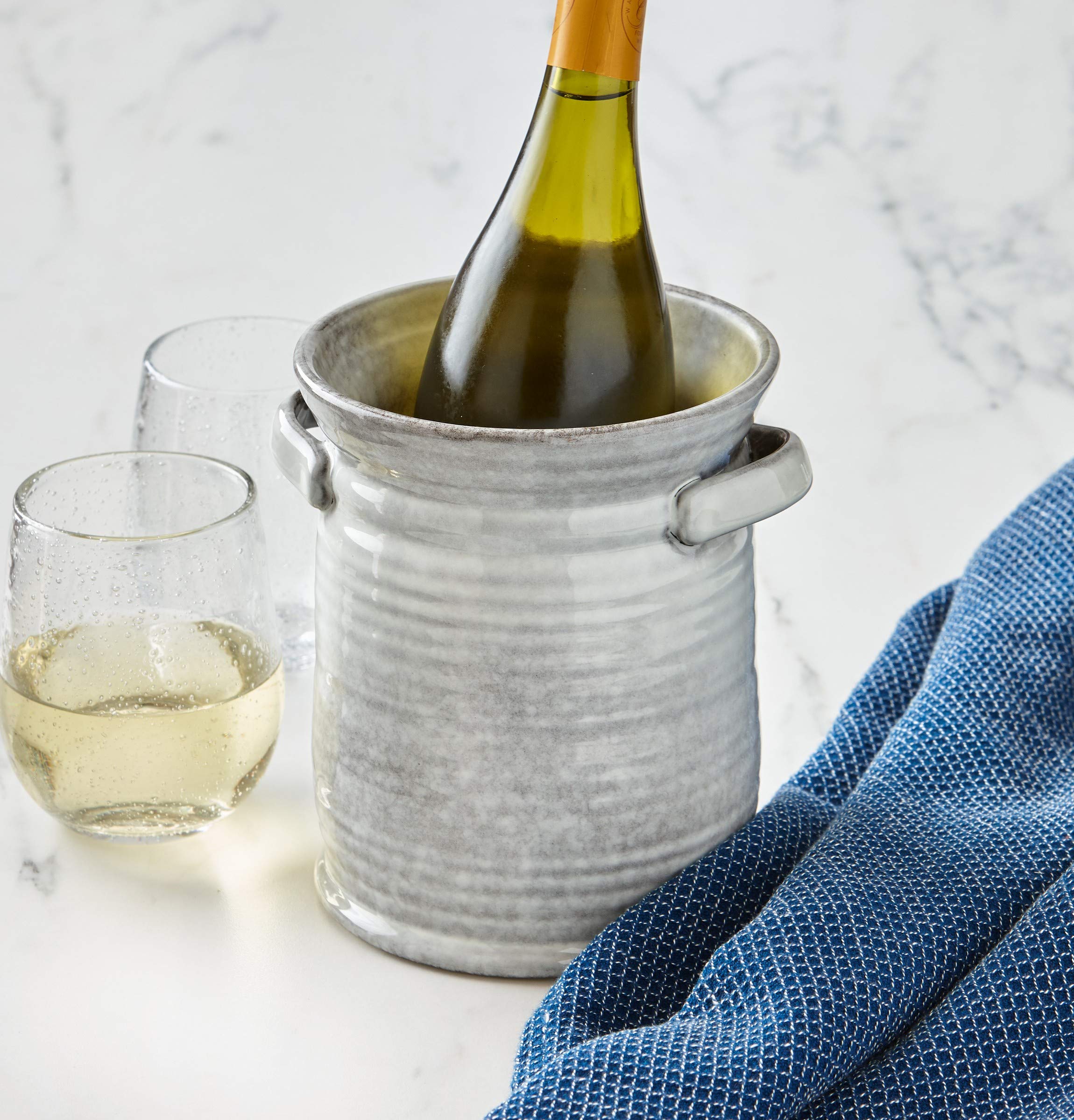 Stinson Stoneware Wine Cooler & Utensil Holder - Dishwasher Safe for Kitchen & Bar