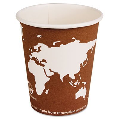 Eco-Friendly Compostable Hot Cups 10 oz - 50 Pack (20 Packs per Case) | Biodegradable Coffee Cups for Office, Cafes & Takeout | Sustainable Disposable Drinkware