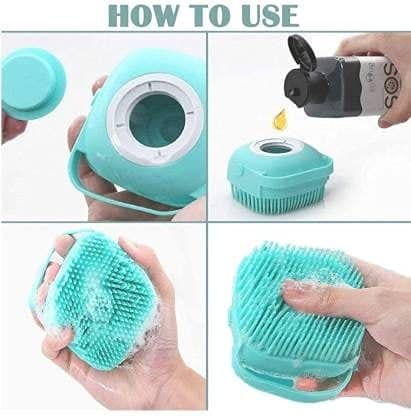 ANANYA Silicone Body Brush with Shampoo Dispenser - Exfoliating Bath Brush for Sensitive Skin, Soft Massage Brush for Shower & Spa Relaxation - Perfect for Home, Travel & Gift Giving