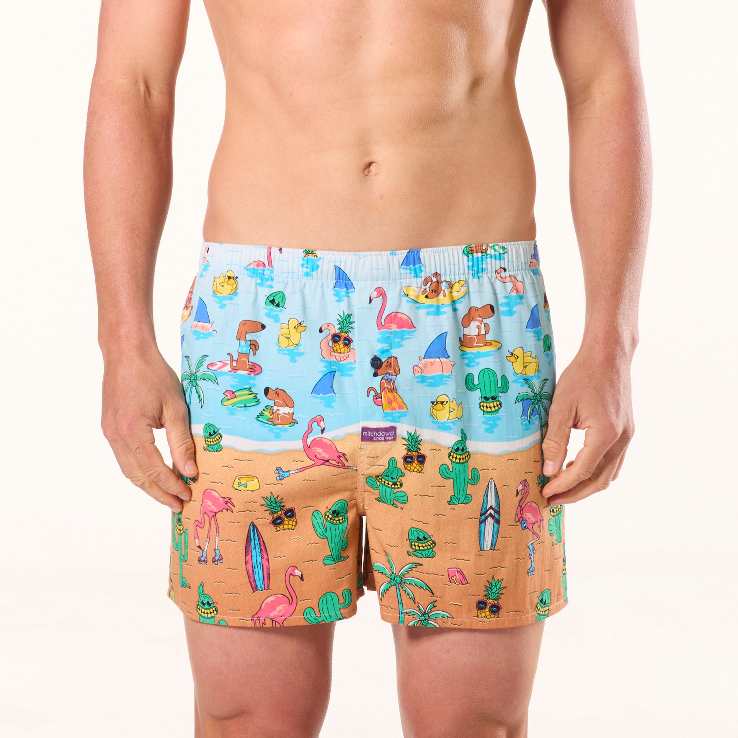 Men's Mitch Dowd Signature Cotton Boxer Shorts - Soft Breathable Underwear for All-Day Comfort - Perfect for Workout, Lounge & Sleep