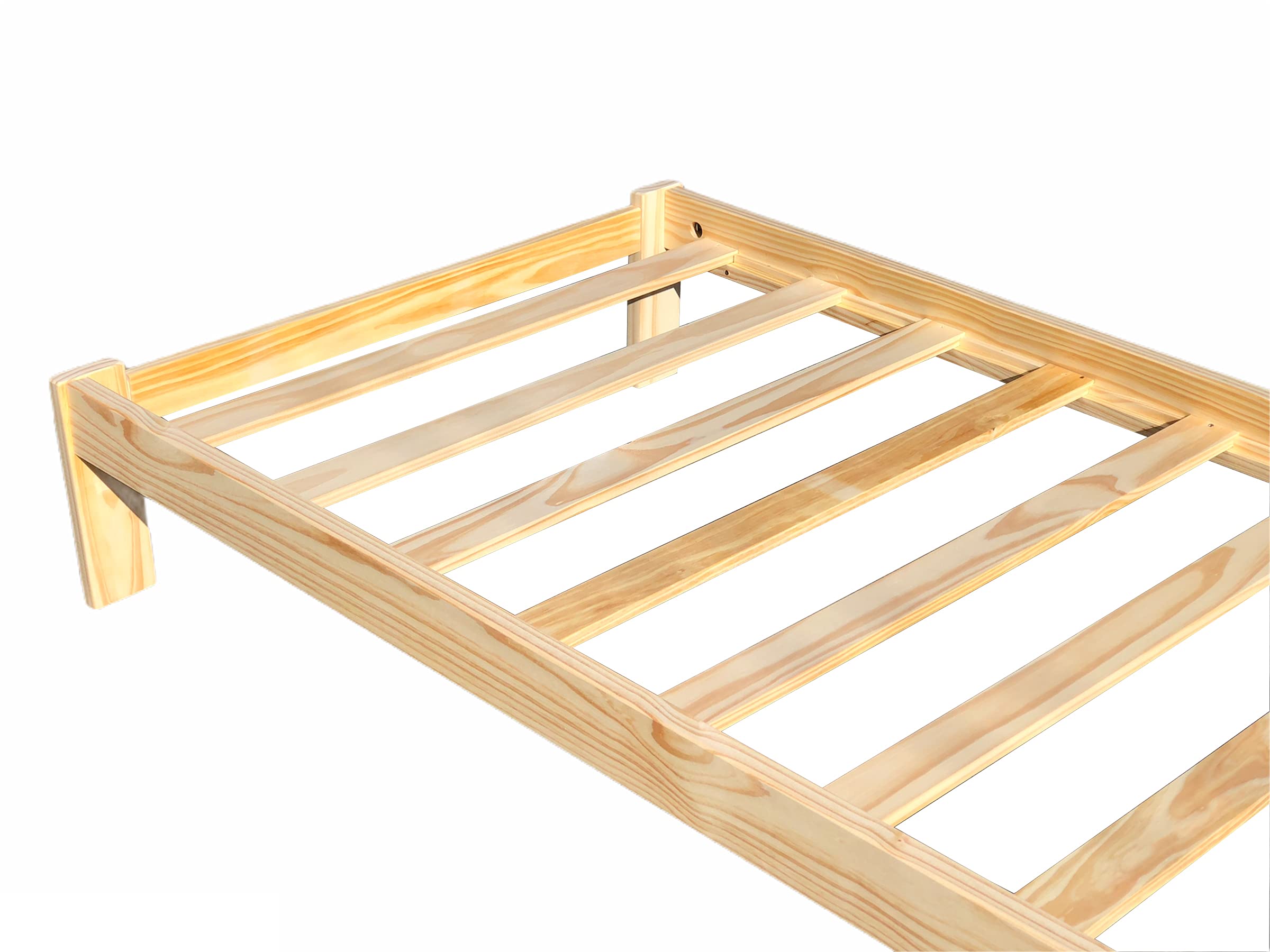 Solid Pine Wood Twin XL Bed Frame - Unfinished Wooden Platform Bed with Slats for Mattress Support, No Box Spring Needed - Perfect for Teens, Kids Bedroom, Boys & Girls Room, Dormitory, and Guest Room