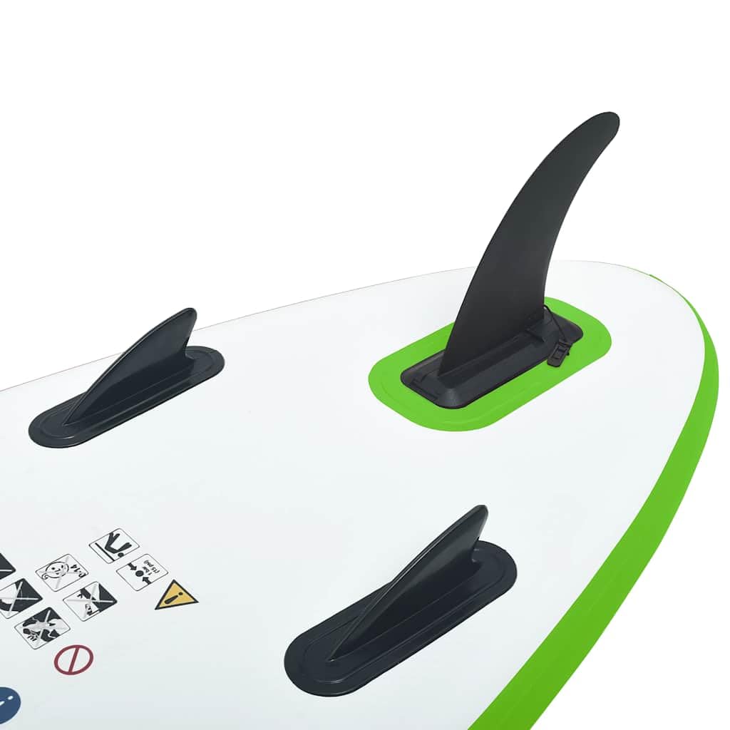 Inflatable Stand Up Paddle Board Set - 13.8ft Green & White SUP with Accessories | Portable for Lakes, Rivers & Ocean Paddling
