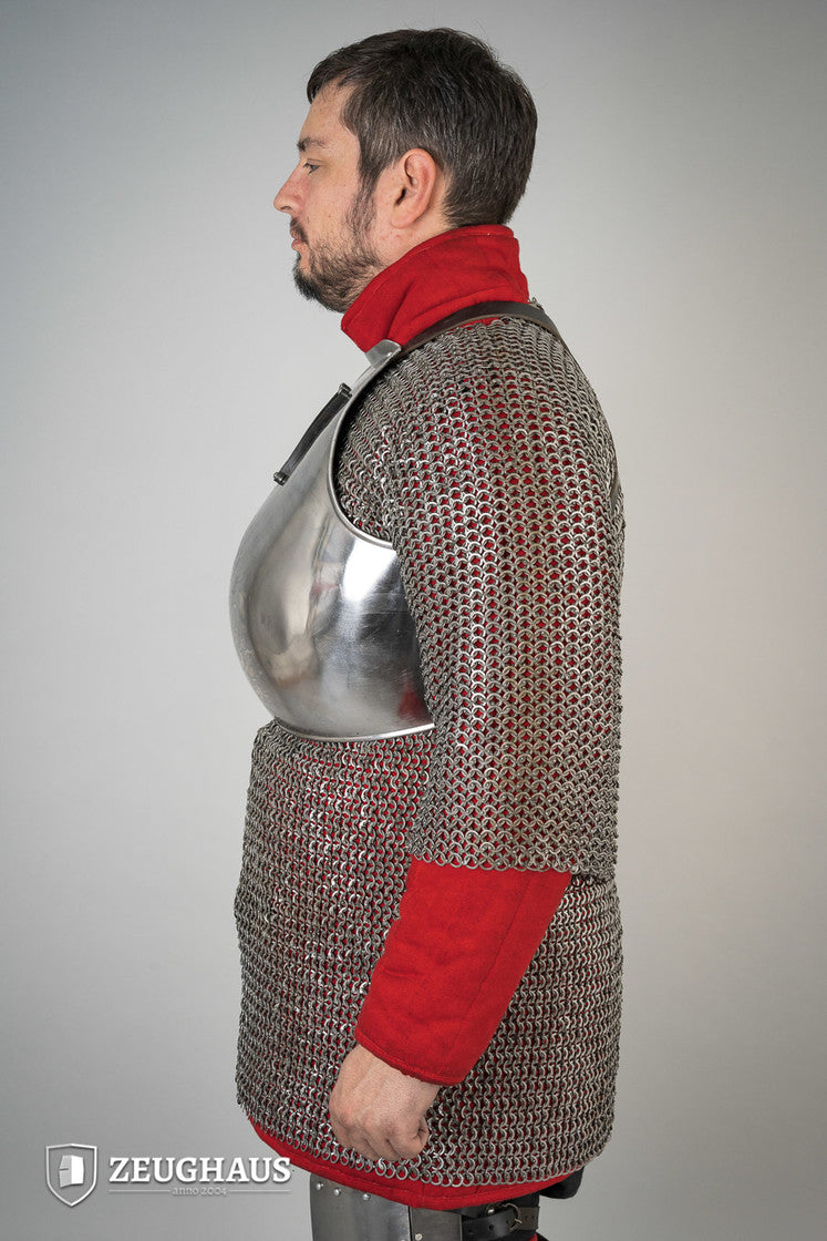 14th Century Medieval Breastplate - 1.6mm Polished Steel Armor for LARP, Cosplay & Historical Reenactment