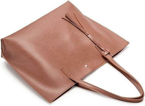 Nodykka Women's PU Leather Tote Bag - Stylish Satchel Handbag for Work, Travel & Shopping (Brown)