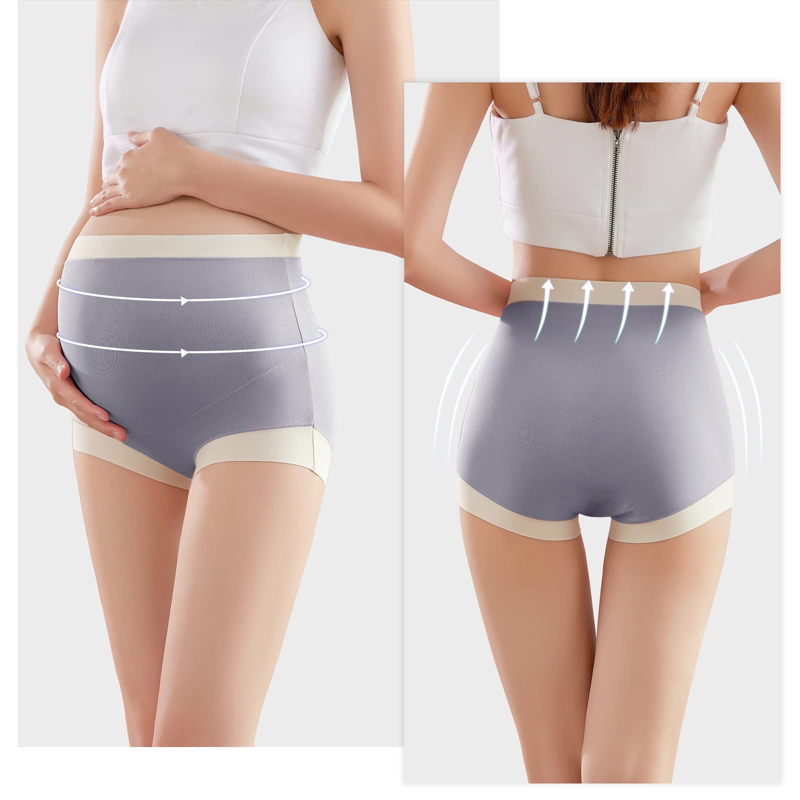 FEOYA High Waist Belly Support Maternity Underwear - Pregnancy Panties Over Bump Plus Size 3X - Comfortable for Daily Wear, Sleeping & Postpartum Recovery
