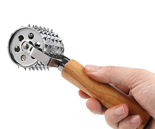 WOIWO Stainless Steel Meat Tenderizer Tool - Professional Steak Needle & Rolling Meat Mallet for Beef, Chicken & Pork - Perfect for Grilling, BBQ & Home Cooking