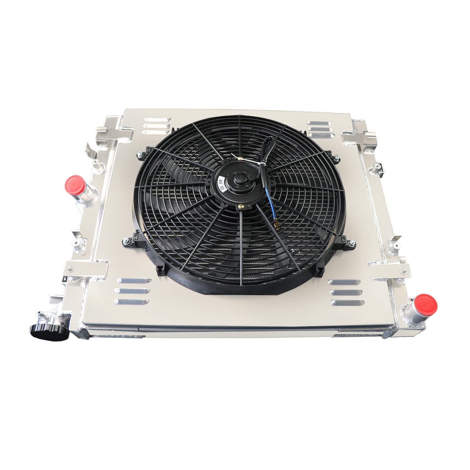 High-Performance Full Aluminum Radiator with Shroud & Fan Relay Kit for 2007-2018 Jeep Wrangler JK (Rubicon/Sahara/Sport/Unlimited) - Compatible with 3.6L & 3.8L V6 Gas Engines - Perfect for Off-Roading & Extreme Weather Conditions