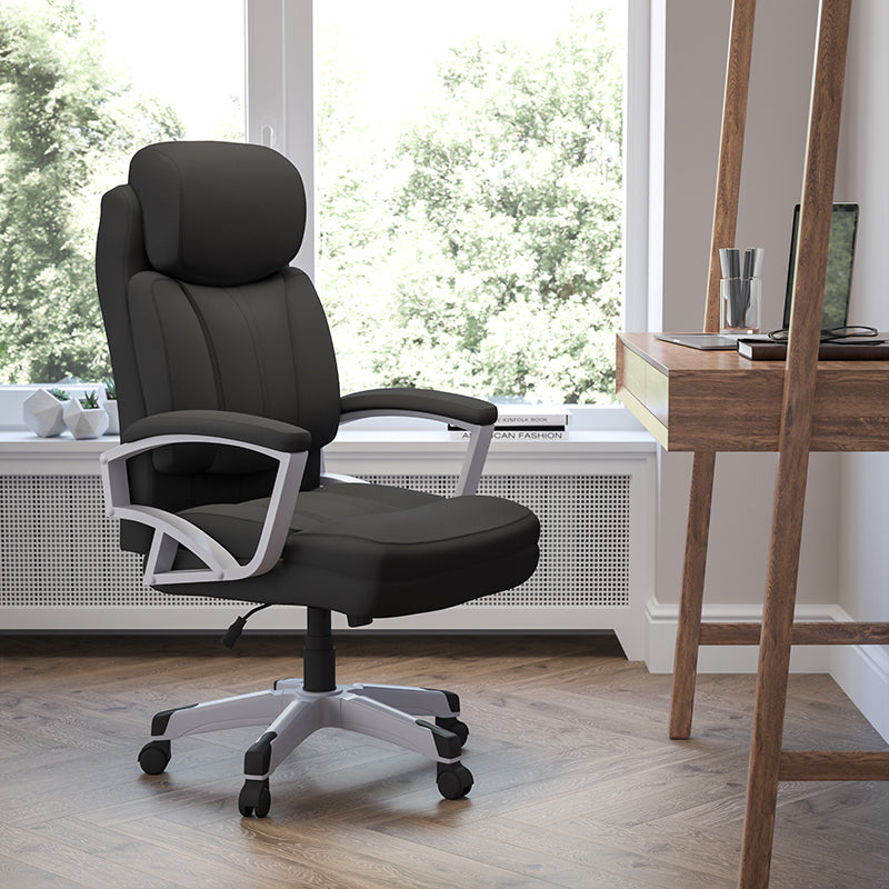 FLASH HERCULES Series Big & Tall 500 lb. Capacity Black Fabric Executive Swivel Ergonomic Office Chair with Adjustable Arms - Perfect for Home Office, Gaming, and Heavy-Duty Workspaces