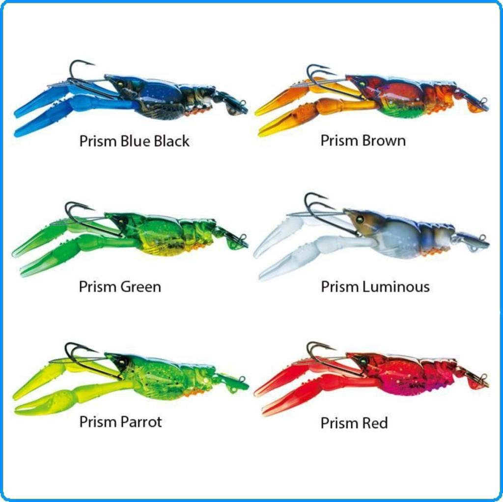 Yo-Zuri 3DB Crayfish Slow Sinking Fishing Lure - Prism Blue Black Color, 3-Inch Length - Perfect for Bass, Walleye, and Trout Fishing in Lakes and Rivers