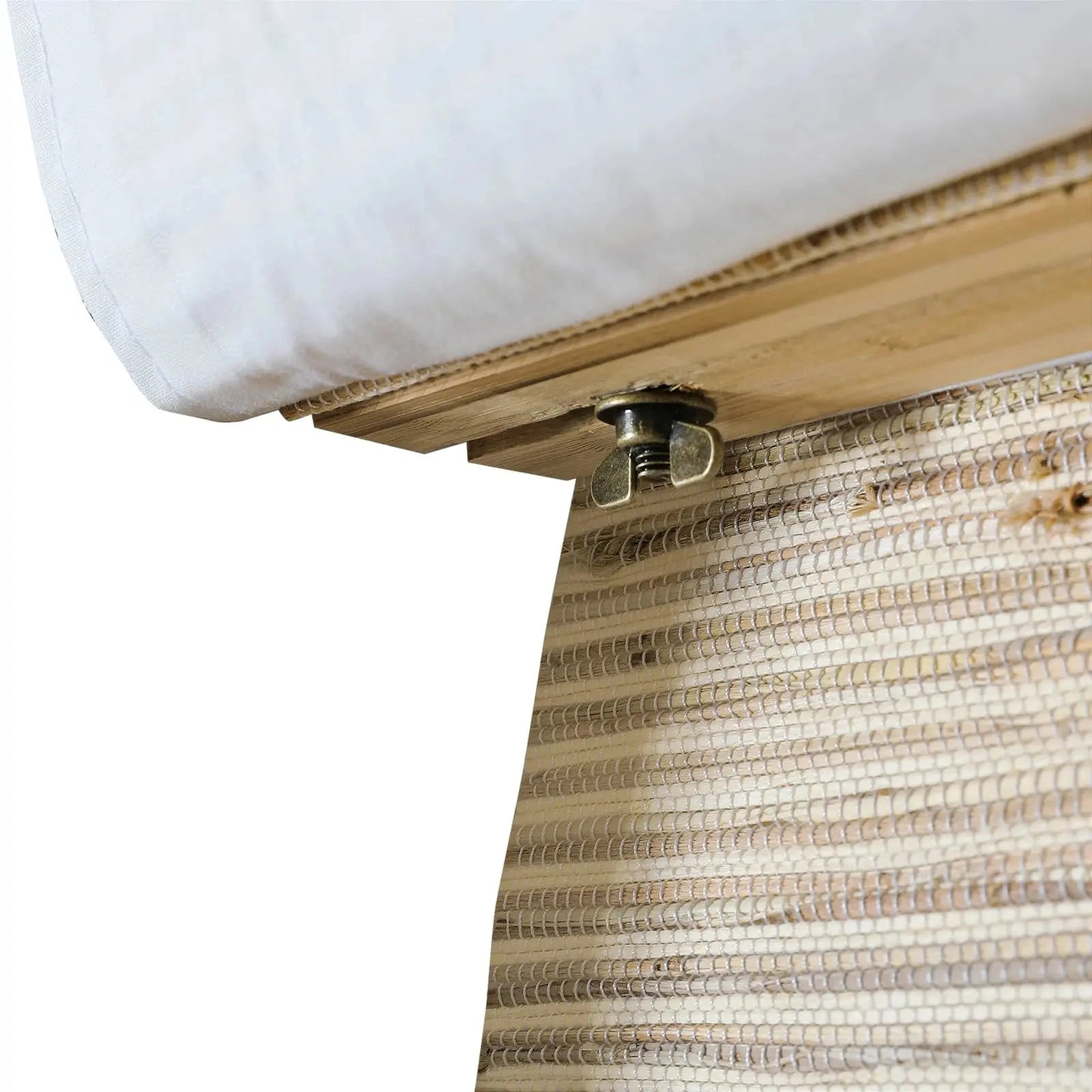 Natural Ramie Bamboo Woven Window Shade - Light Beige Brown | Eco-Friendly Room Darkening Blinds for Living Room & Bedroom