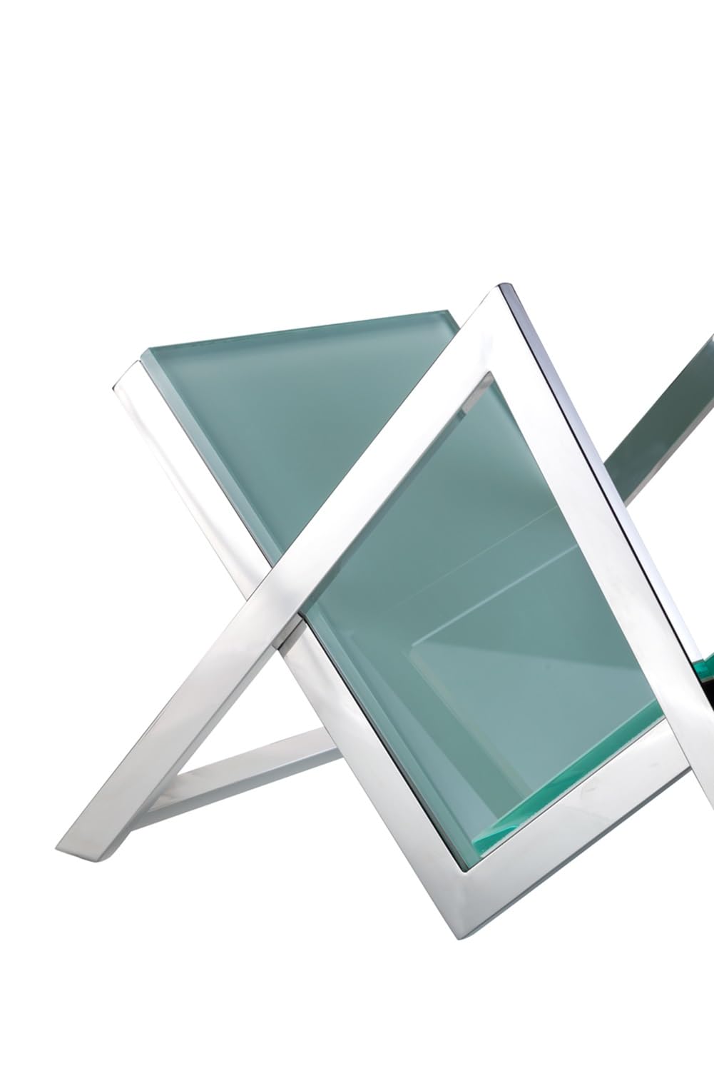 Pasargad Luxe Collection - Premium Glass & Steel Magazine Holder for Home & Office Organization - Stylish Storage for Books, Newspapers & Magazines