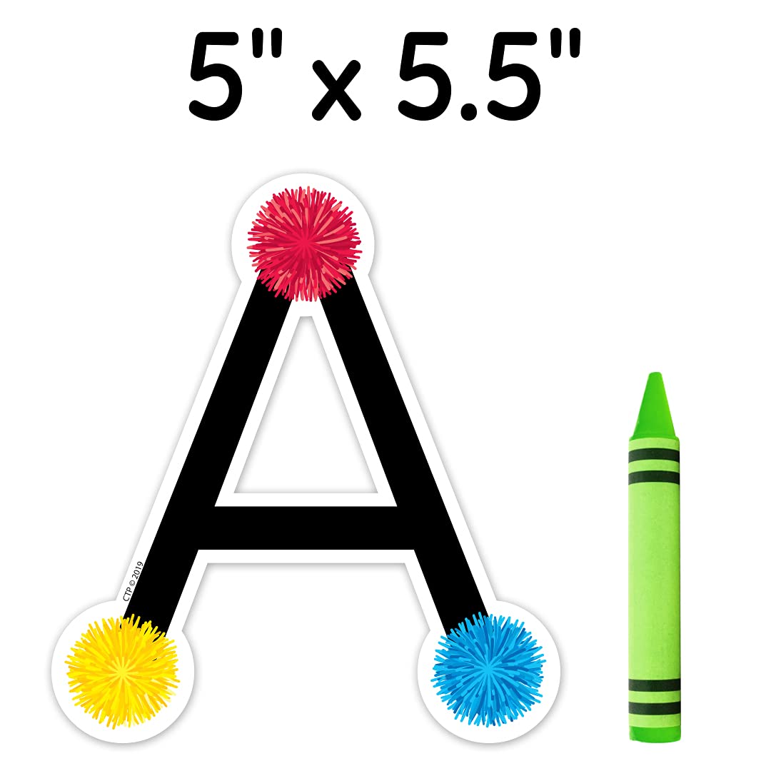 CTP Pom Uppercase Punch-Out Letters for Classroom – Essential Homeschool Supplies – Top Back To School Supplies (8750) – Perfect for Bulletin Boards, DIY Crafts & Teacher Decorations