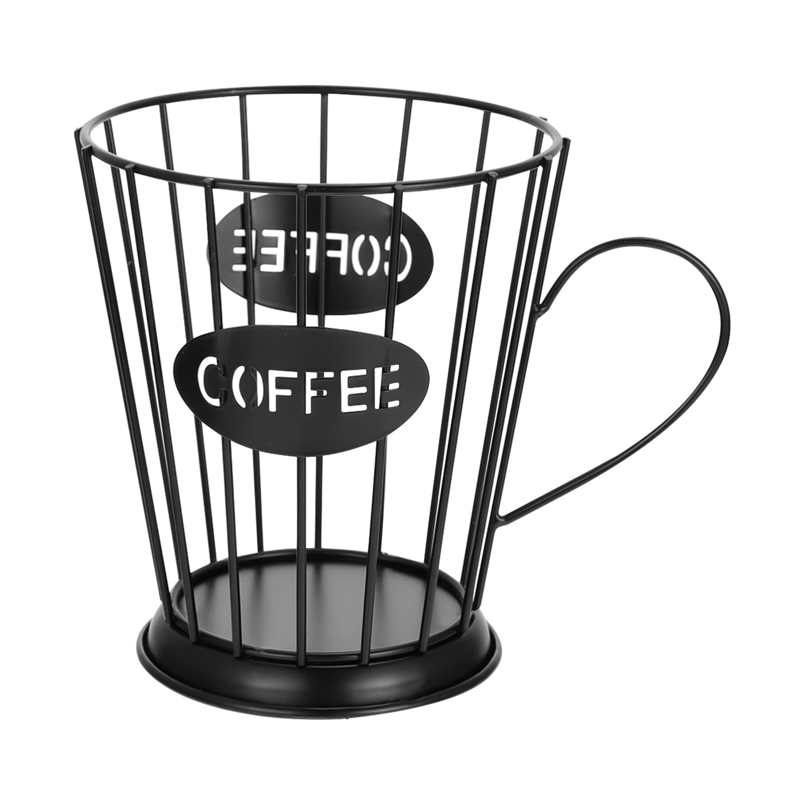 DOITOOL Black Coffee Pod Holder - Mug Shape K Cup Organizer & Storage Basket for Keurig, Espresso, and Coffee Creamer - Perfect for Home, Cafe, Hotel Countertops