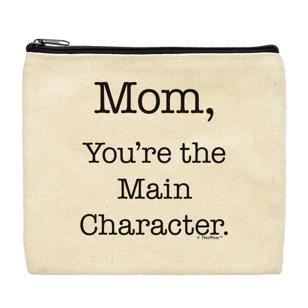 ThisWear Makeup Bag for Mom - 'You're the Main Character' Gift from Son | Perfect for Travel, Cosmetics & Daily Essentials