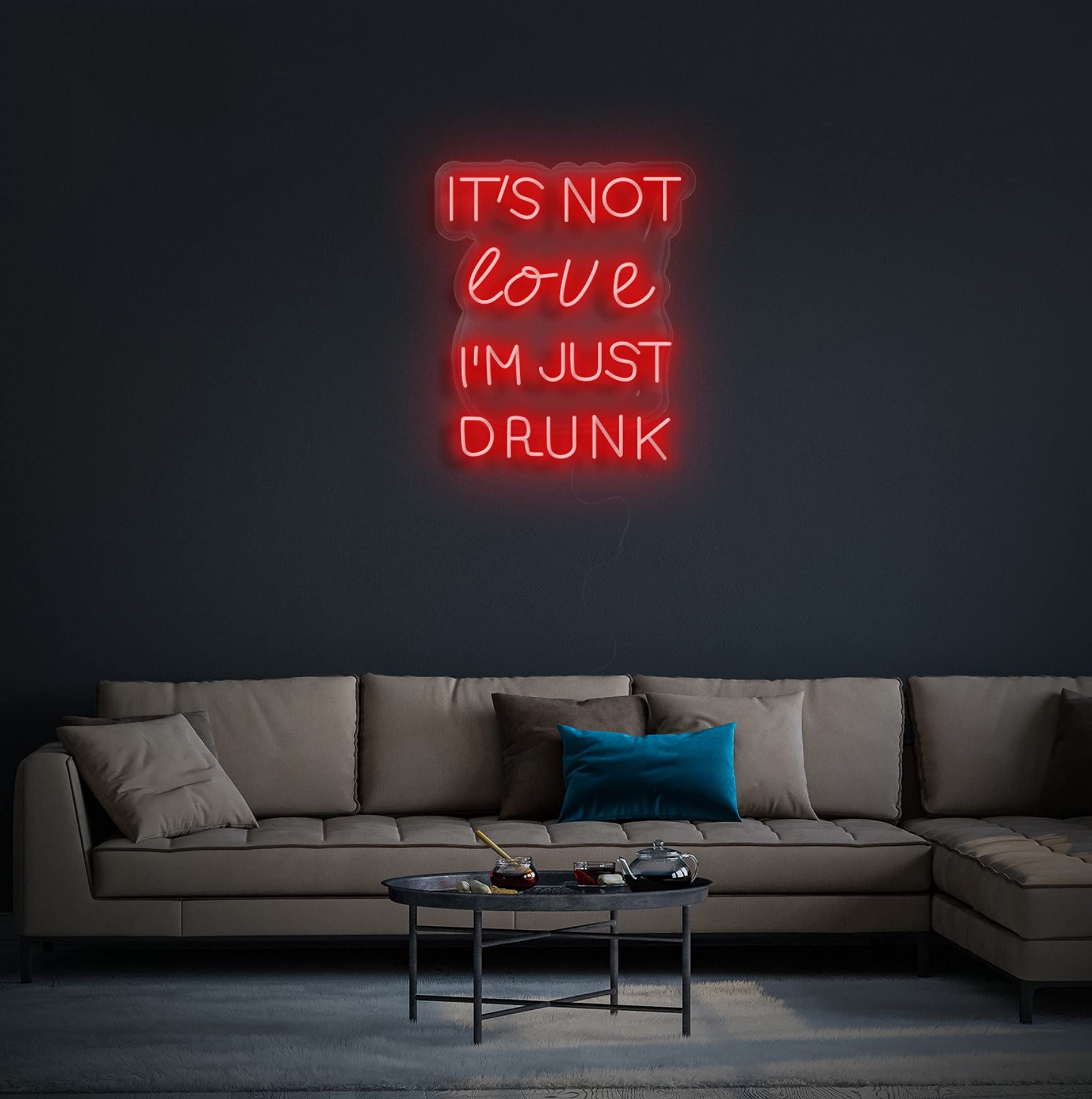 40 Inch Vivid LED Neon Sign - 'It's Not Love I'm Just Drunk' Beer Wall Decor Light | Super Bright Bar & Home Decoration for Pub, Man Cave, Game Room