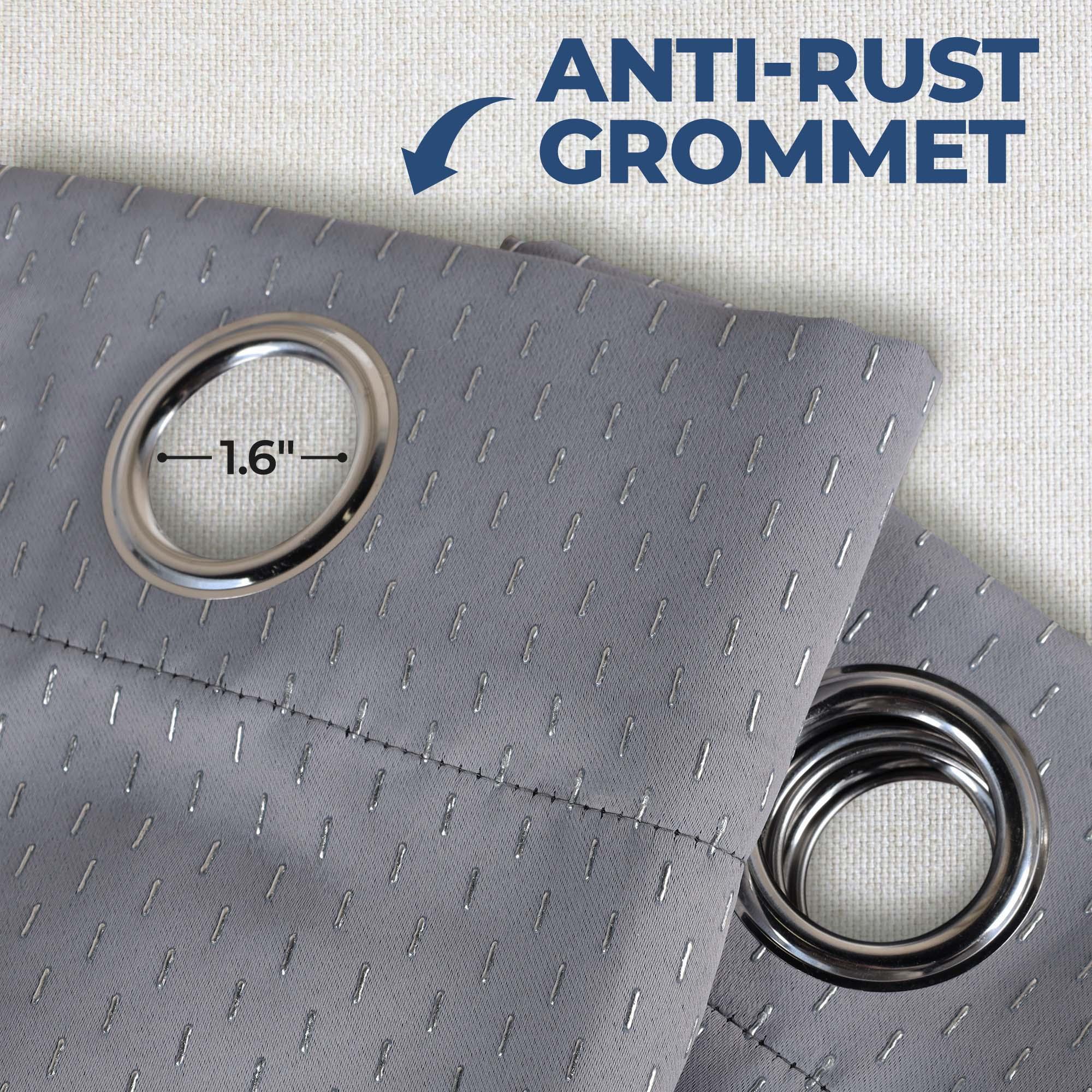 Blackout Solid Shimmer Grommet Curtain Panel Set of 2 Panels - 42 Inch Length - Light Blocking Window Treatment for Bedroom & Living Room