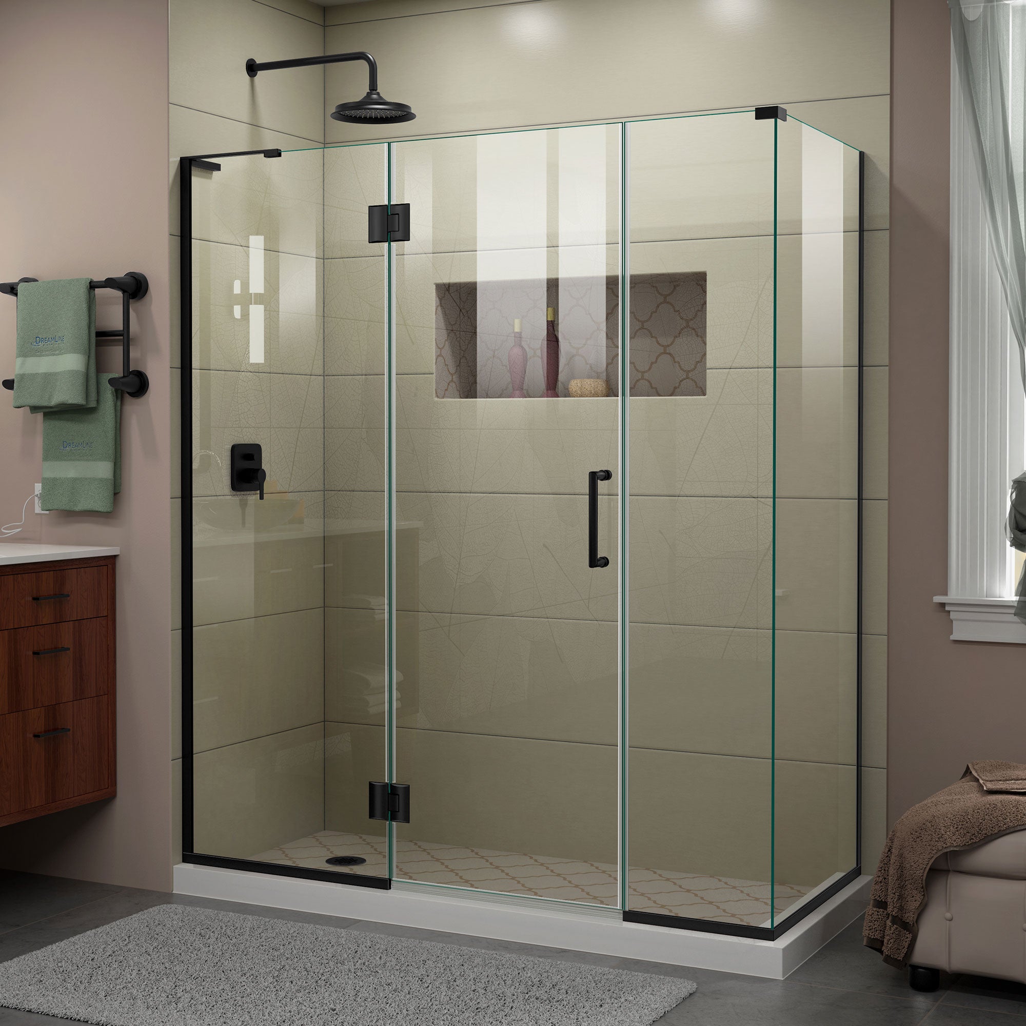DreamLine Unidoor X 64 in. W x 30 3/8 in. D x 72 in. H Frameless Hinged Shower Enclosure
