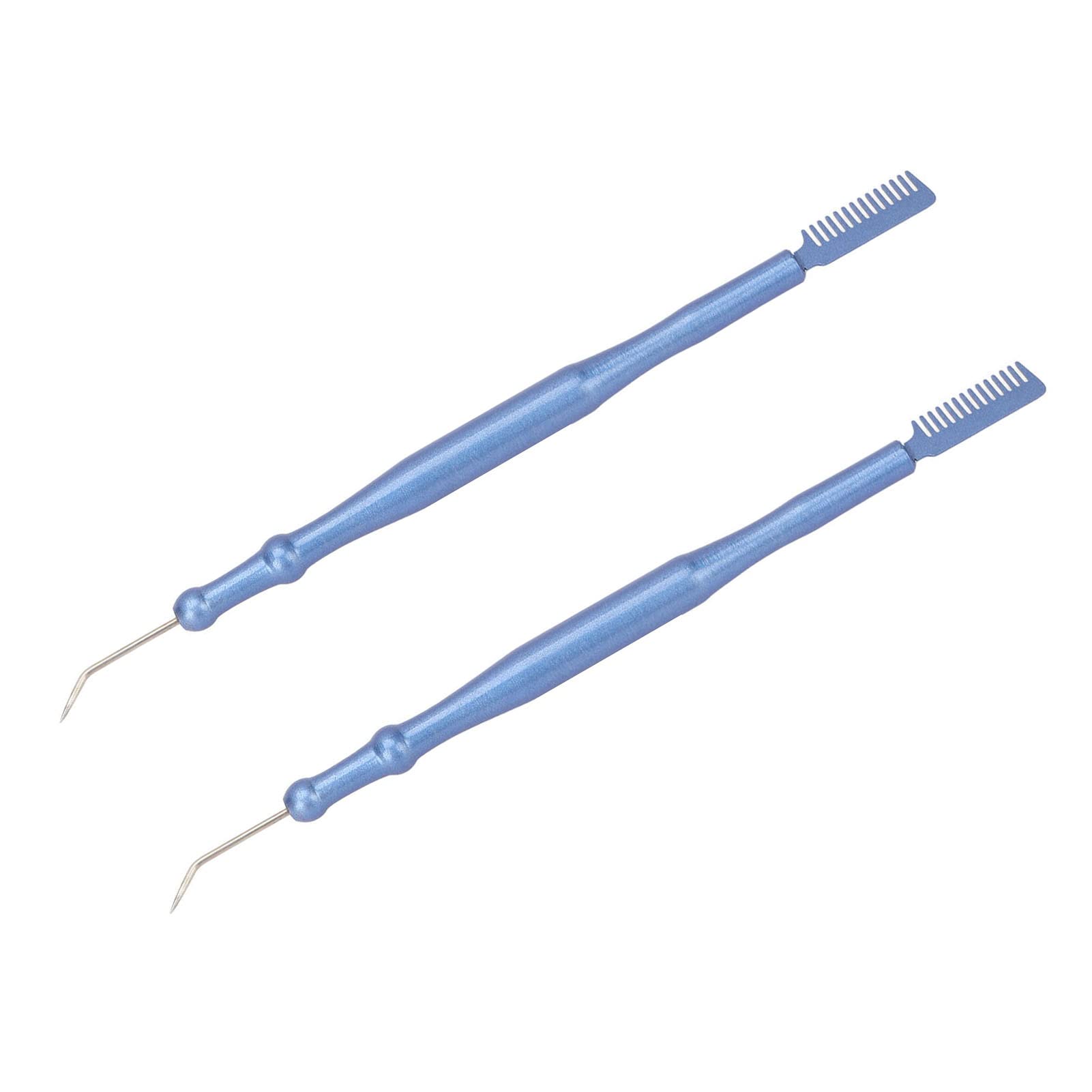 Professional Stainless Steel Eyelash Lift Tools Set - 2pcs Lash Lift Separator & Comb for Perfect Eyelash Perming & Styling (Blue) | Salon & Home Use for Gorgeous Curled Lashes