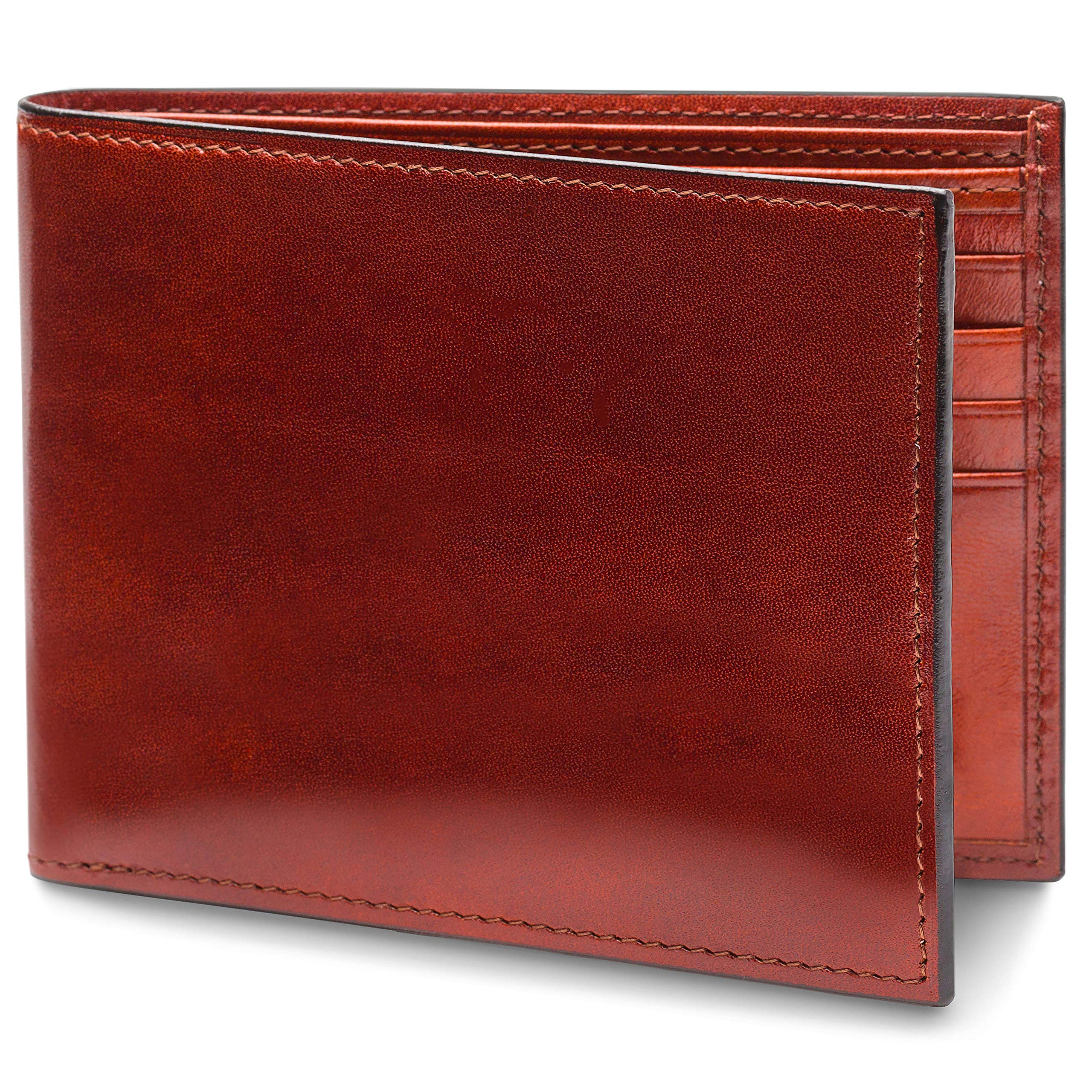 Bosca Men's RFID Leather Wallet - 8-Pocket Slim Bifold Wallet for Men, Cognac Brown, Premium Old Leather - Perfect for Everyday Carry, Travel & Business Use