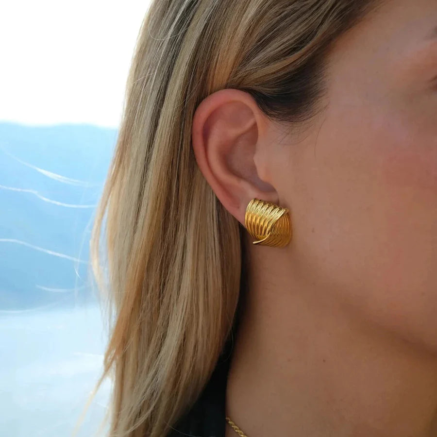 Parisienne Gold Earrings for Women - Elegant French-Inspired Jewelry for Parties, Weddings & Everyday Wear