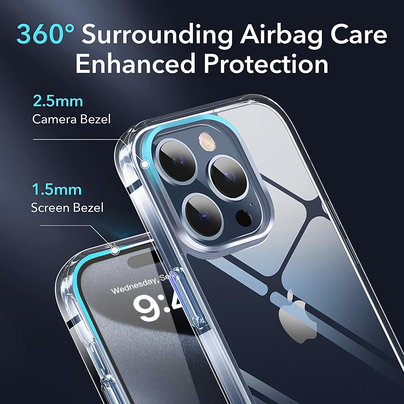 Vimiki Clear iPhone 15 Pro Case - Military Grade Shockproof Protection | Anti-Yellowing Hard PC Bumper Case | Ultra Slim Fit Transparent Cover | Perfect for Everyday Use, Travel & Outdoor Activities