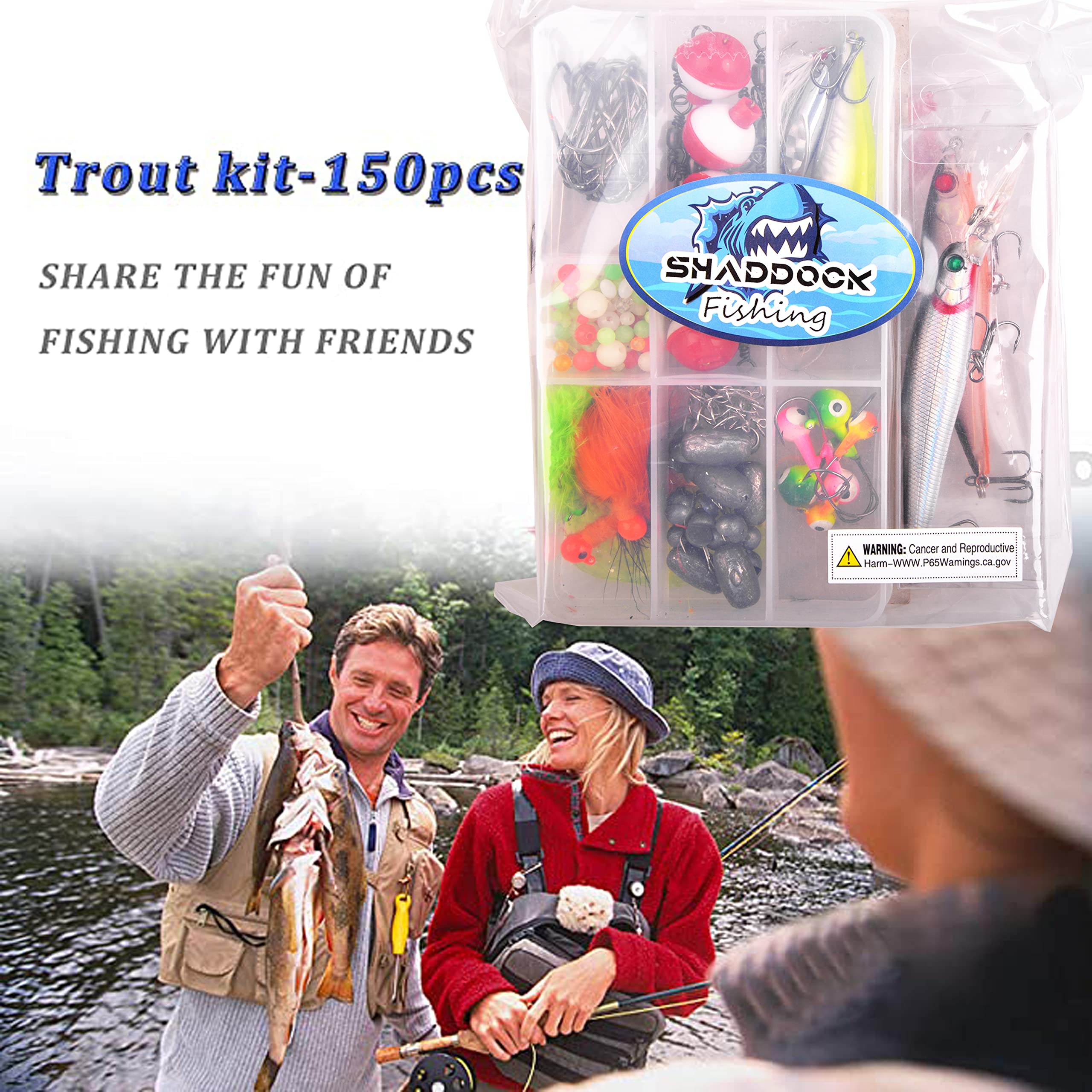 150pcs Trout Fishing Lures Kit - Premium Freshwater Fishing Gear for Trout, Bass & Salmon - Perfect for River, Lake and Stream Fishing Adventures