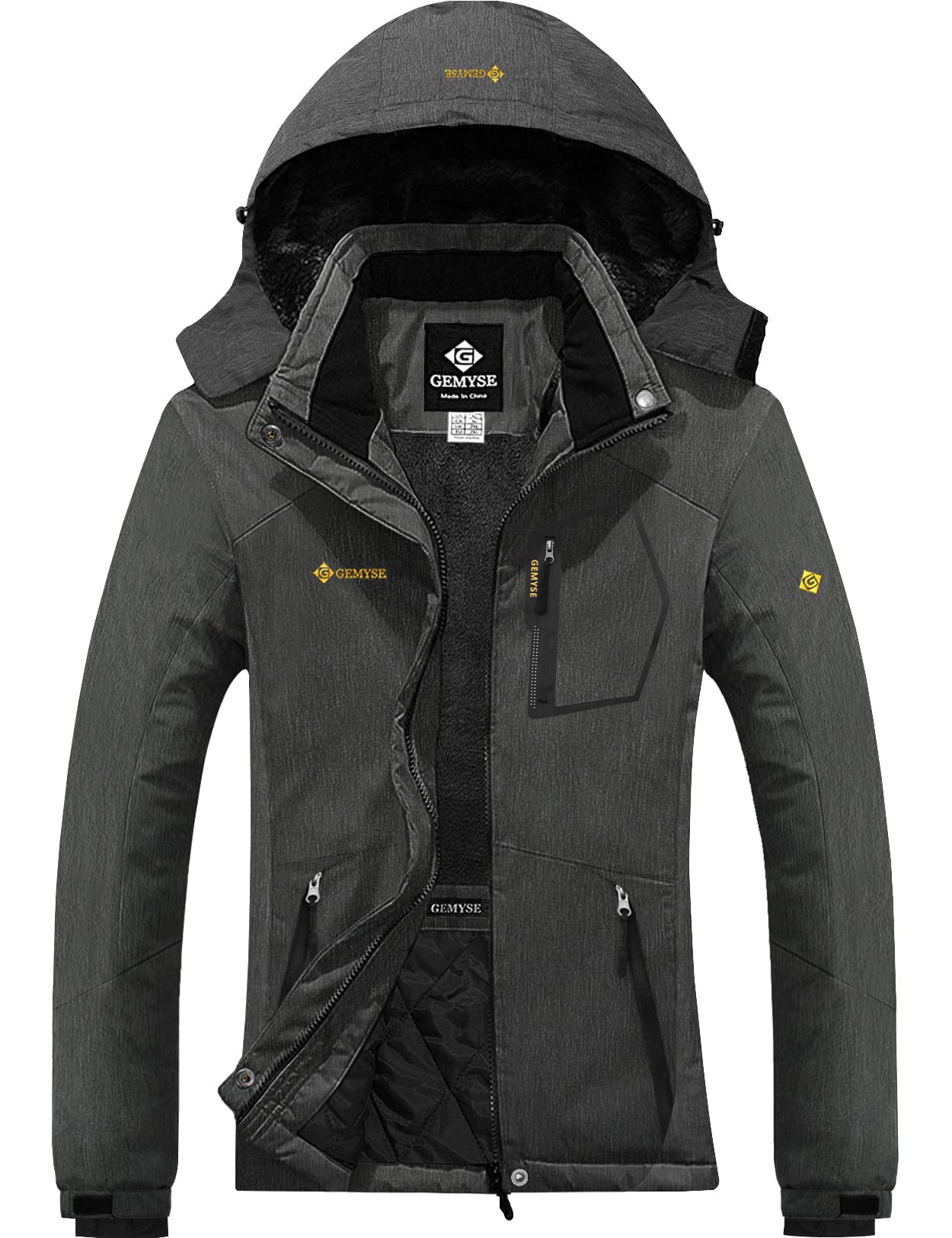 GEMYSE Women's Waterproof Ski Jacket - Windproof Winter Snow Coat for Hiking, Snowboarding & Outdoor Activities