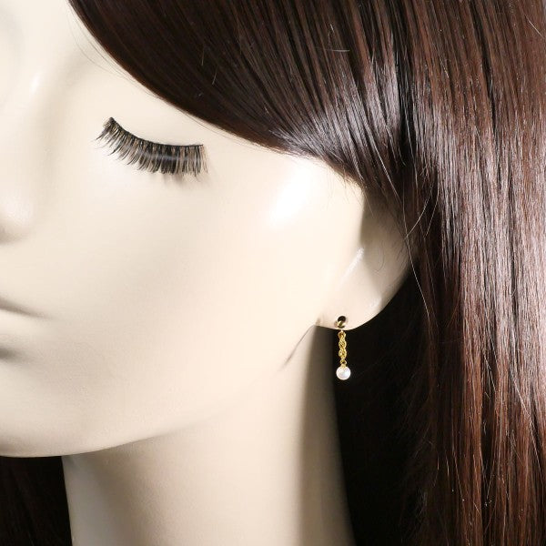 18K Yellow Gold Pearl Earrings for Women - Elegant Dangle Pearl Jewelry Gift for Wedding, Anniversary & Special Occasions