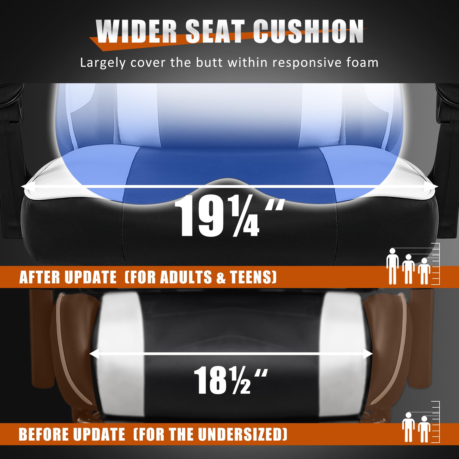 Ergonomic Gaming Chair with Adjustable Footrest & Lumbar Support - Reclining Computer Desk Chair for Adults with Linkage Armrests - PU Leather Office & Video Game Chair (Black-White) - Perfect for Esports, Streaming & Home Office Workspace
