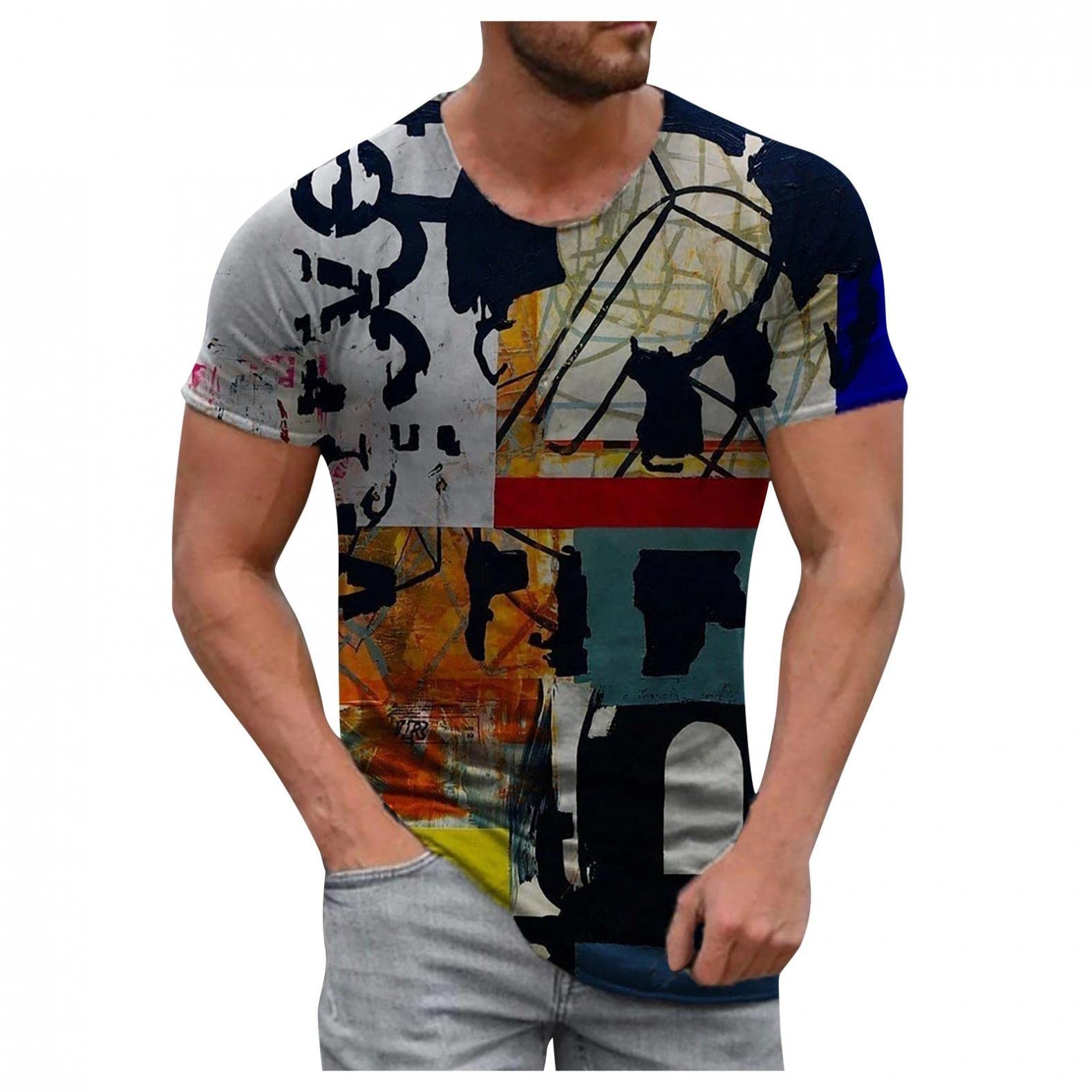NOLDARES Men's Slim Fit Short Sleeve T-Shirts - 3D Printed Comfortable Summer Tee for Casual Wear, Street Style & Outdoor Activities