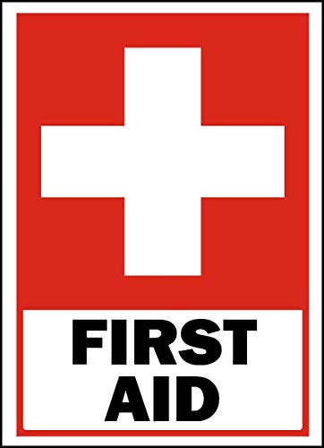 Safety and Warning Vinyl Stickers Bundle - First Aid, Warehouse Signs (3.5