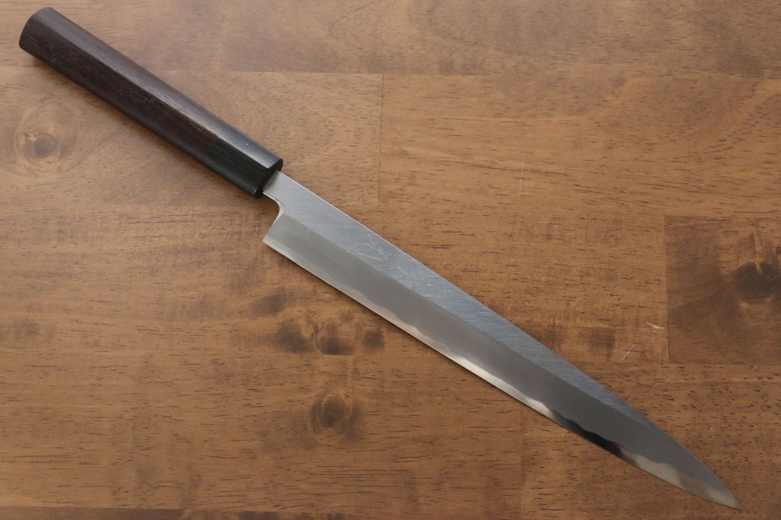 Premium Jikko White Steel No.2 Yanagiba Sushi Knife 240mm with Ebony Handle - Perfect for Sushi Chefs & Japanese Cuisine Lovers