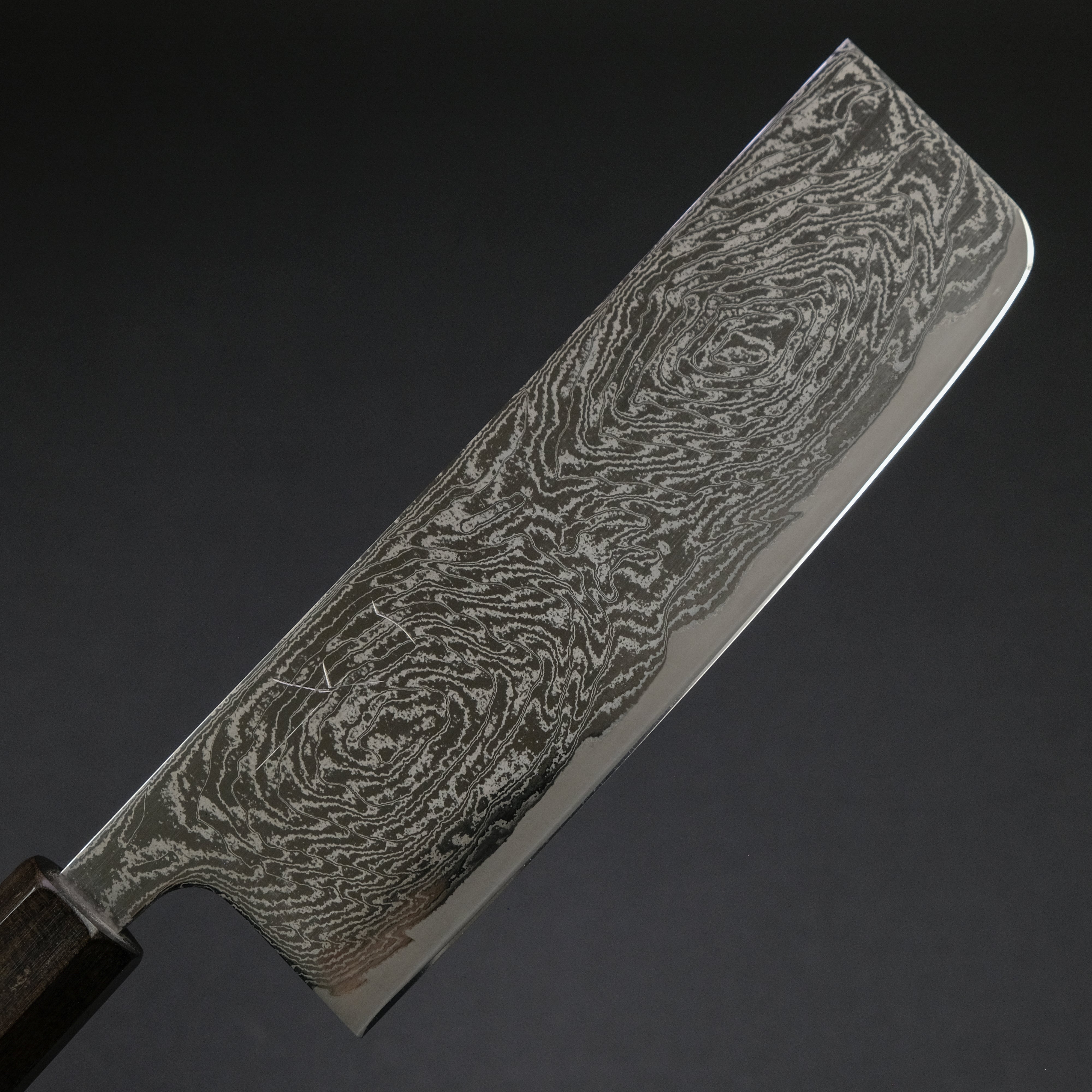 Hitohira Futana Nickel Damascus Nakiri Knife 165mm - Japanese Chef Knife with Tagayasan Wood Handle - Perfect for Slicing Vegetables, Fruits & Herbs in Professional & Home Kitchens