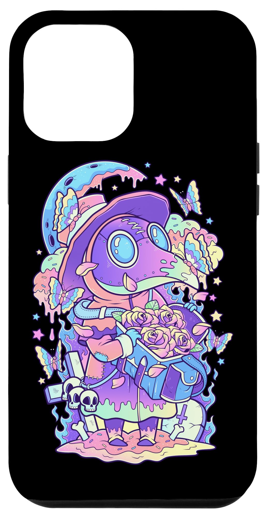 iPhone 12 Pro Max Kawaii Pastel Goth Cute & Scary Plague Doctor Phone Case - Trendy Protective Cover for Halloween, Cosplay & Gothic Fashion Lovers