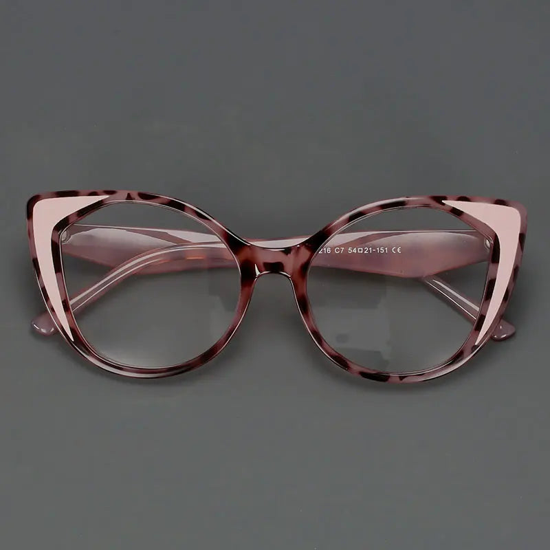 CCspace Women's Full Rim Square Cat Eye Titanium Eyeglasses Frame - Lightweight & Durable TR90 Material - Perfect for Work, Reading & Fashion Accessories