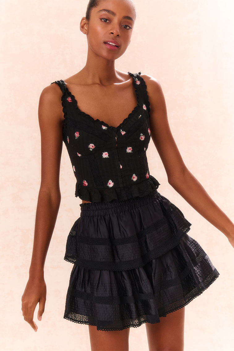 Ruffle Mini Tiered Skirt for Women - Flowy A-Line Summer Skirt with Elastic Waist | Perfect for Beach, Vacation, and Casual Outfits