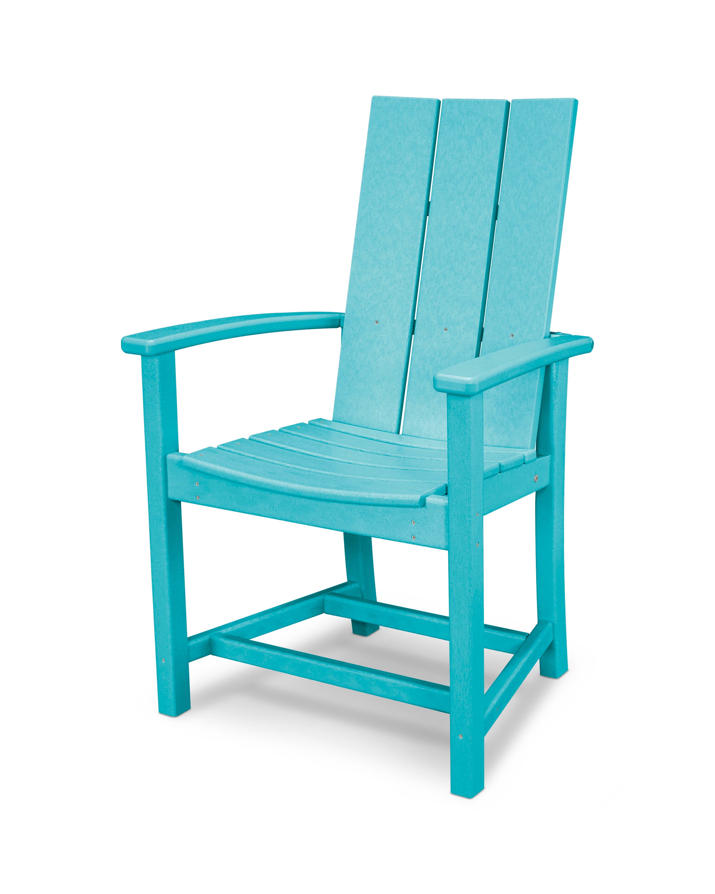 POLYWOOD Modern Adirondack Dining Chair - Outdoor Patio Furniture, All-Weather Resin Wicker, Comfortable Backyard Seating for Garden, Poolside & Deck - Set of 2 (White)